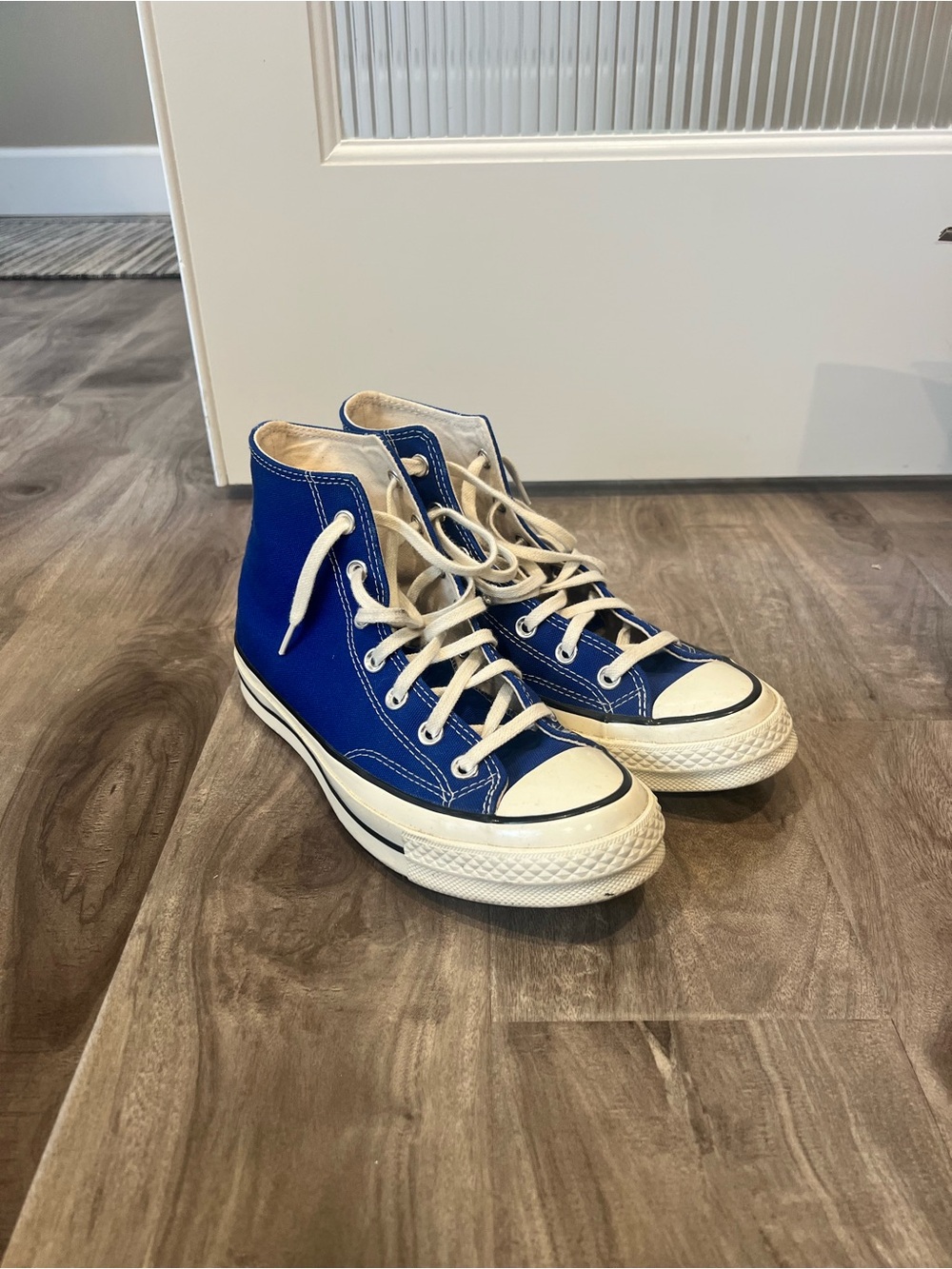 High-Top Canvas Sneakers in Royal Blue